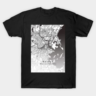 Boston Massachusetts City Map T-Shirt